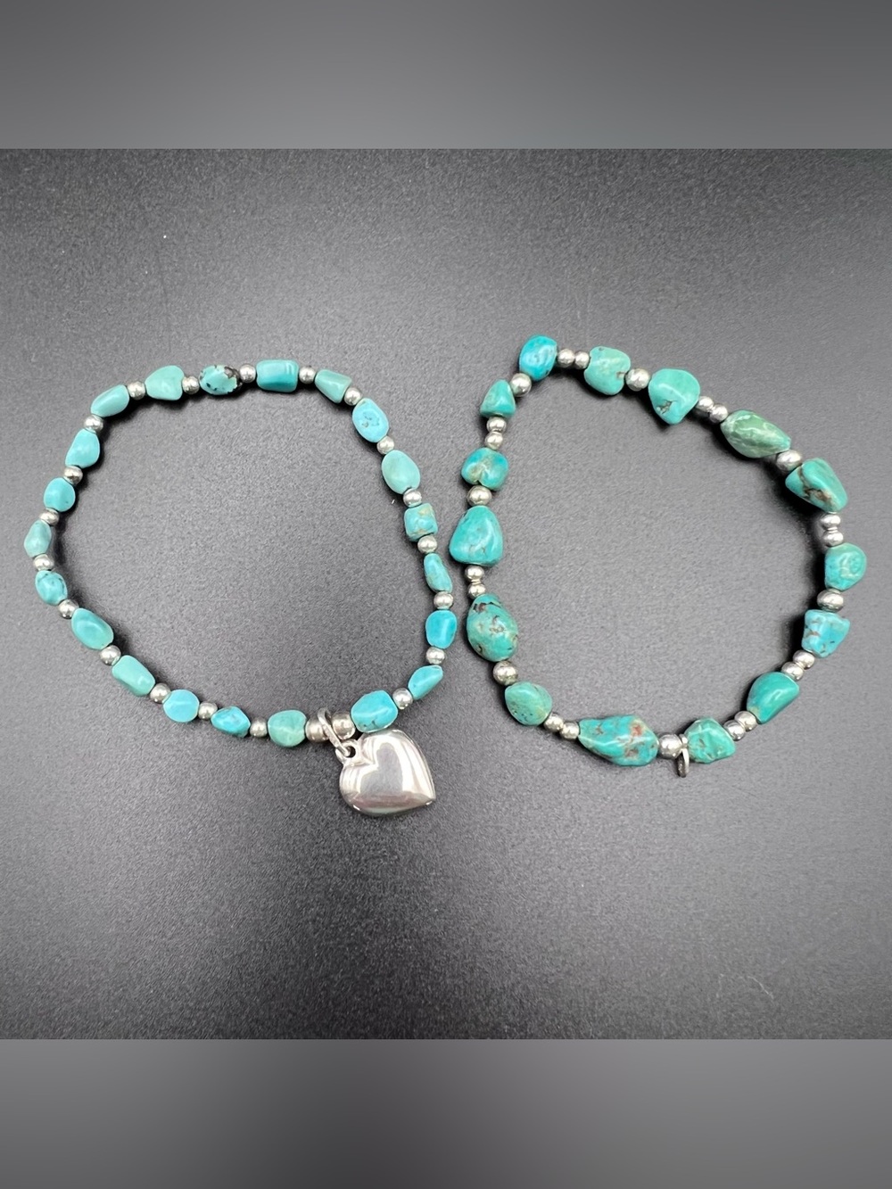 Sterling Silver & Turquoise Stretch Bracelet Bundle